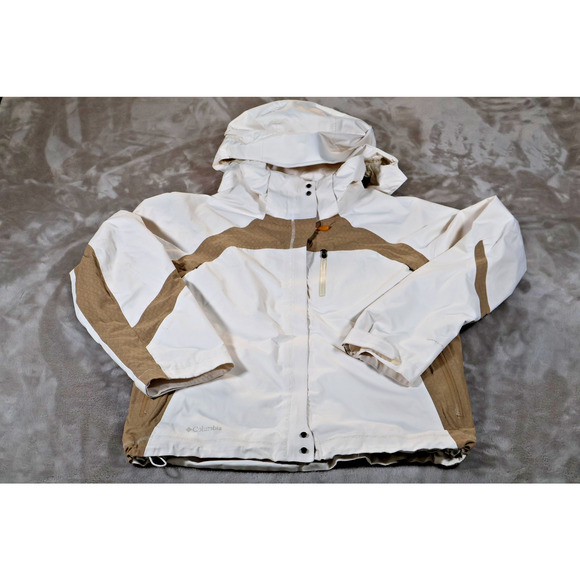 Columbia Jacket Womens Medium Titanium Omni-Tech Waterproof Breathable Hooded - Picture 1 of 8